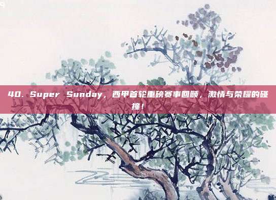 40. Super Sunday，西甲首轮重磅赛事回顾，激情与荣耀的碰撞！